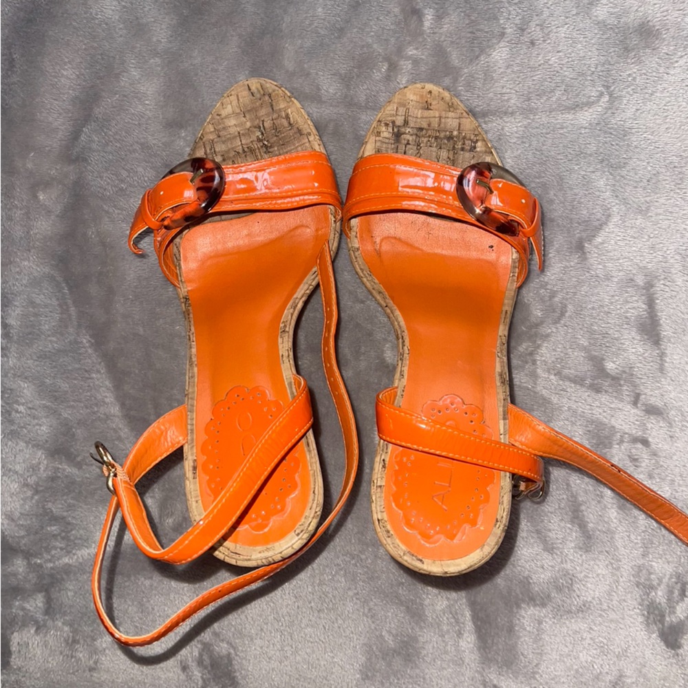 Aldo orange Wedge Sandals